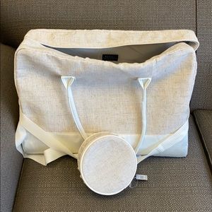 Cream Linen Weekender Set